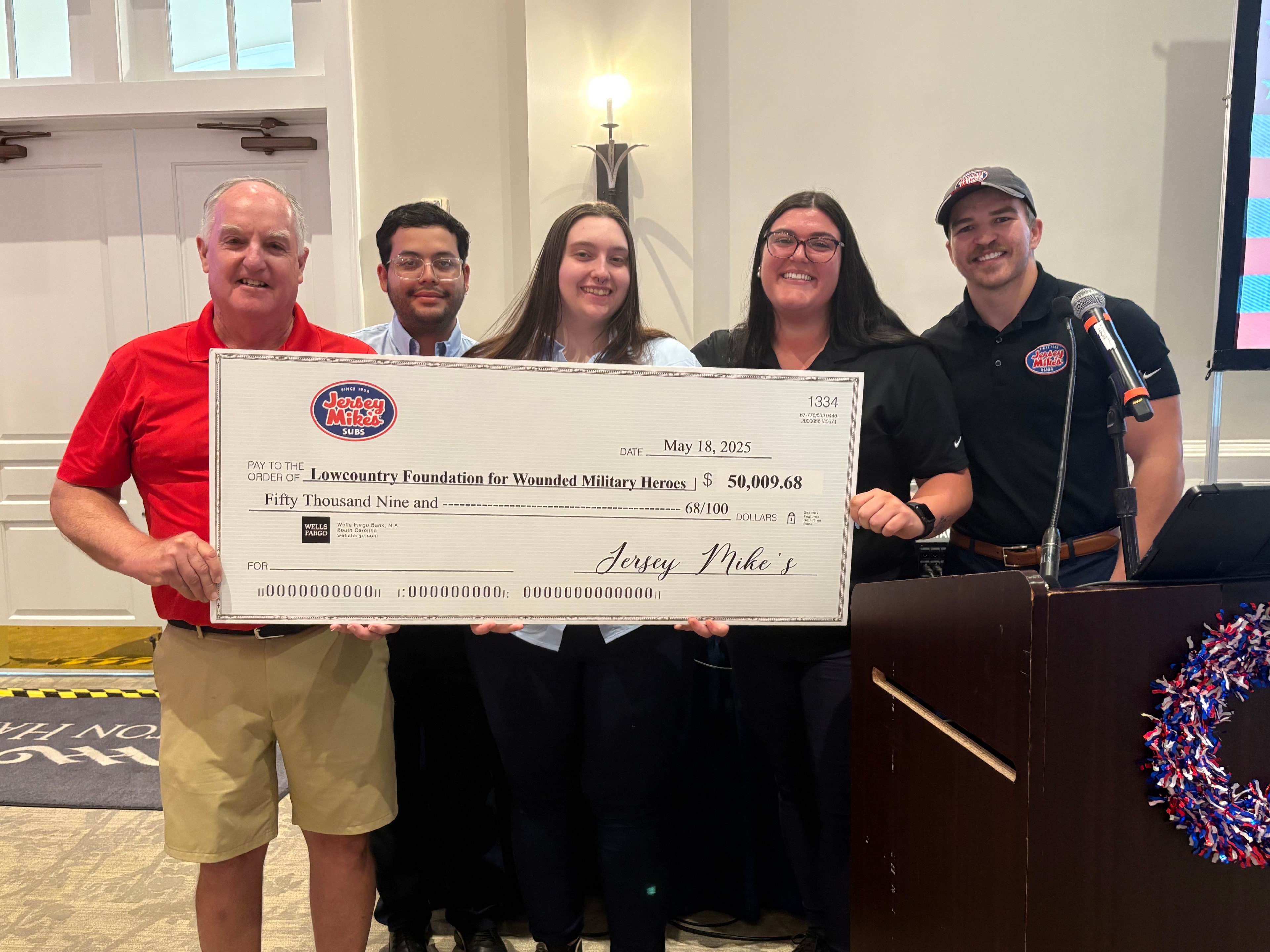 Jersey Mike's Philanthropic Program — $50,010 Donation